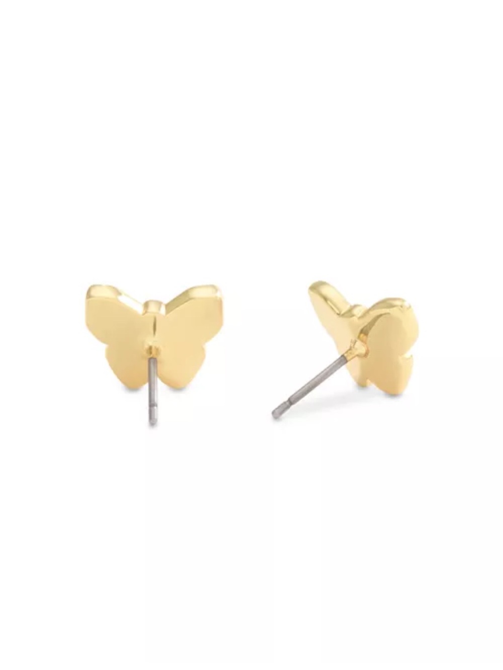 Coach Butterfly Cream Enamel Stud Earrings Goldtone with Signature C - Picture 2 of 7